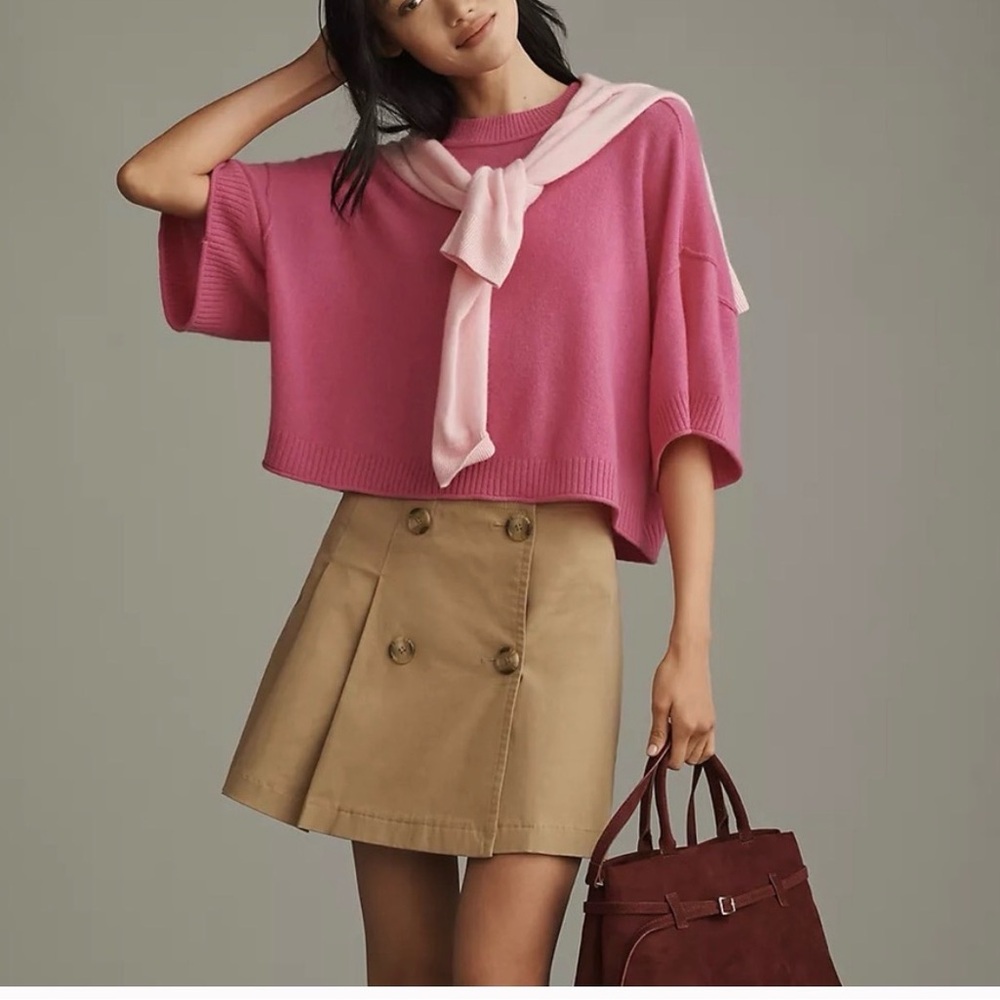 Anthropologie Goldie Crew-Neck 100% Cashmere Sweater.